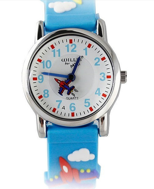 Reloj de silicona con dibujos animados para niños.