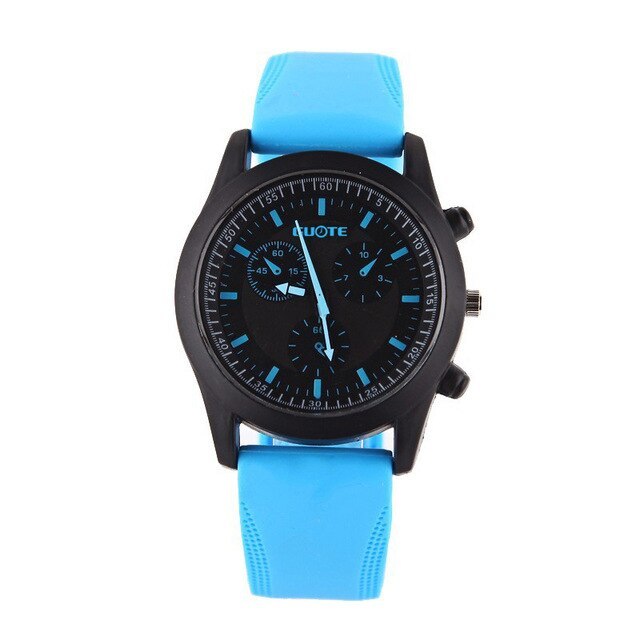 Reloj de cuarzo con correa de silicona y diseño moderno