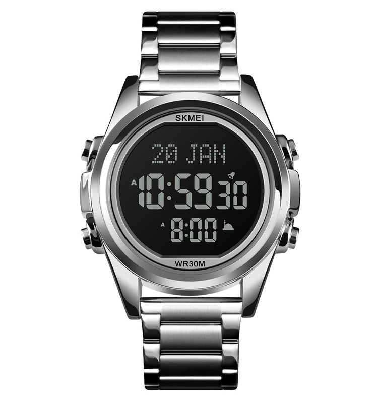 Reloj electrónico para hombre Reloj de acero árabe de moda