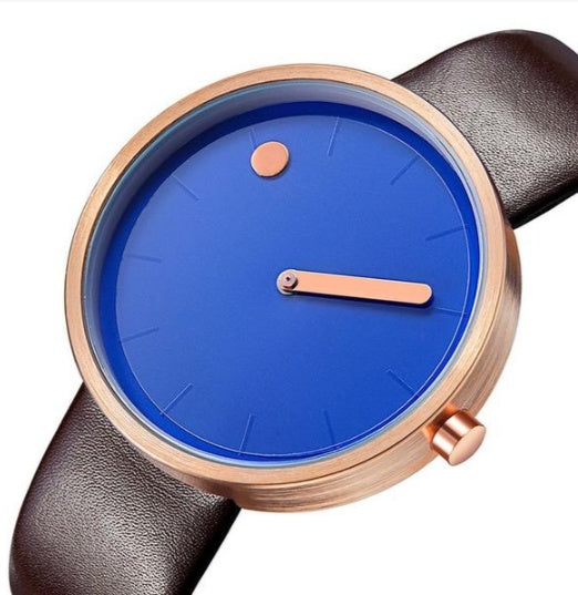 Reloj de cuarzo para amantes de hombres y mujeres con marea neutra y movimiento de moda coreana con personalidad de concepto creativo simple sin puntero