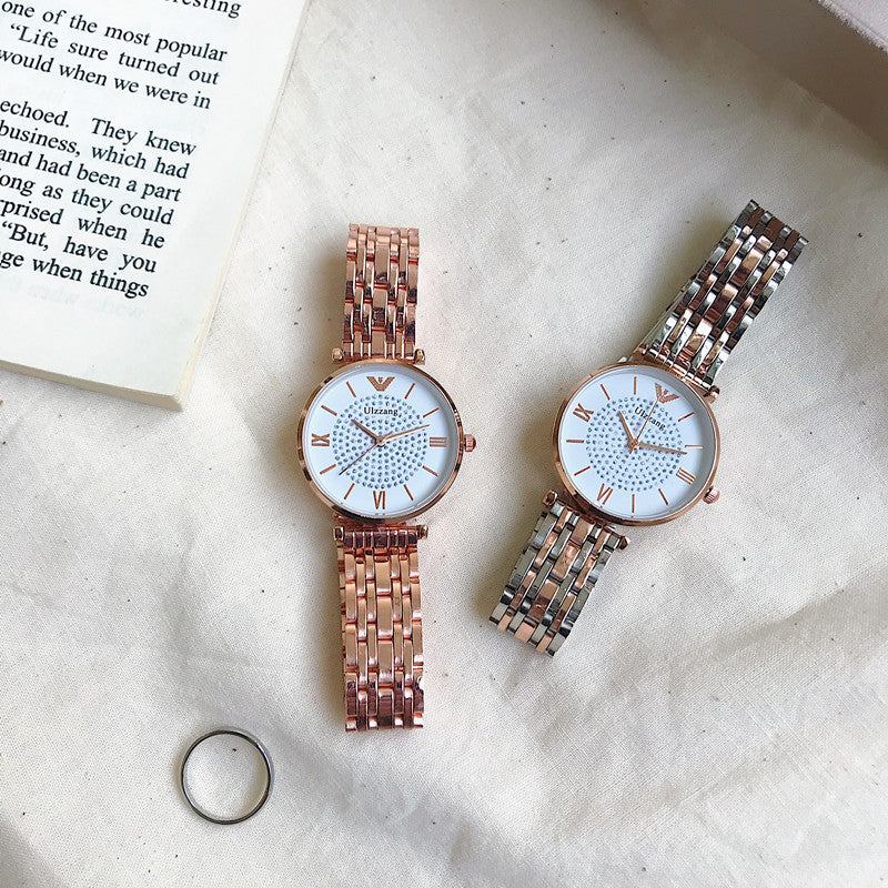 Reloj femenino de estilo minimalista de lujo con gran sensación de luminosidad.