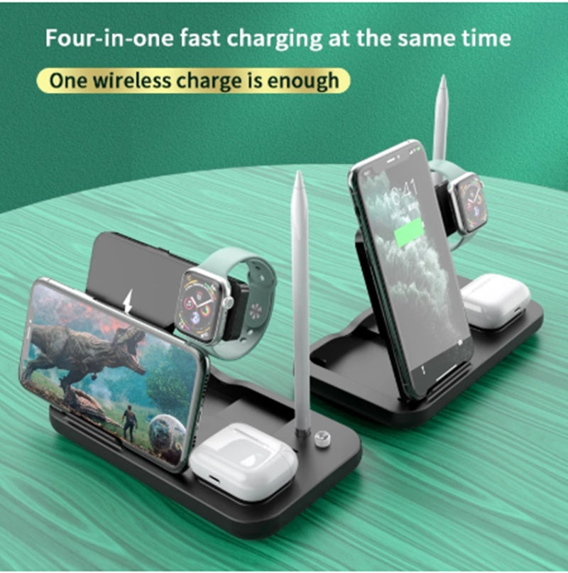 Soporte para teléfono móvil, reloj, auriculares, cargador inalámbrico
