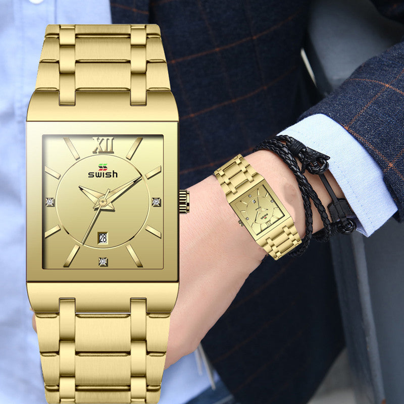 Simple Calendar Quartz Watch Waterproof Watch