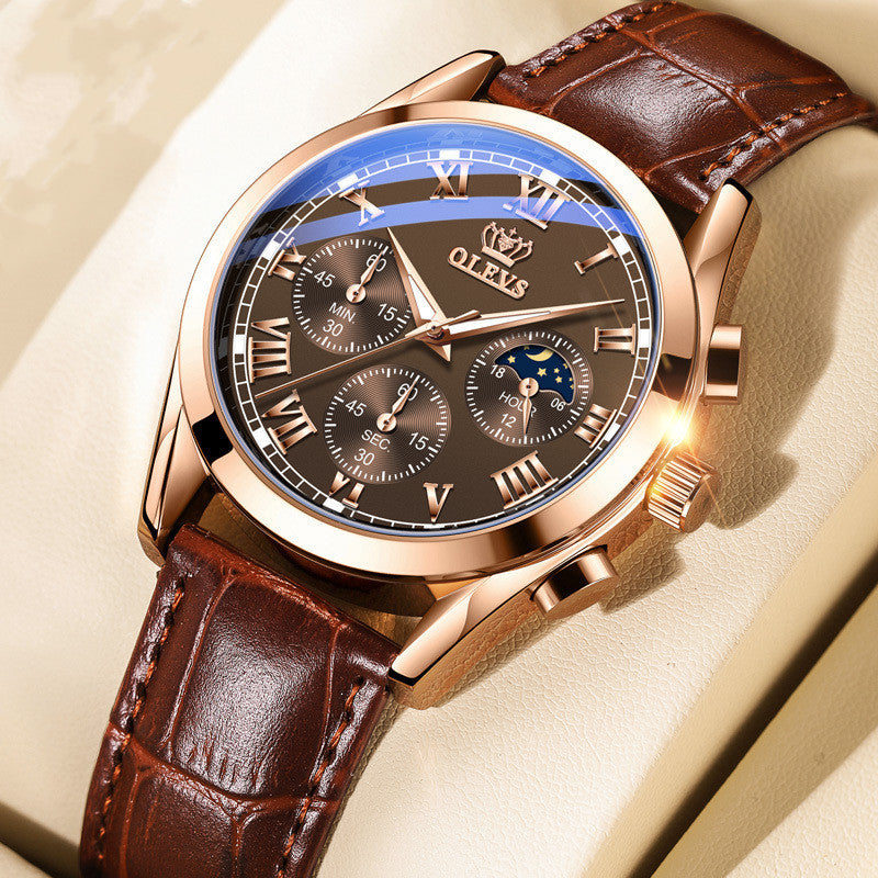 Watch Multi-function Sports Three-eye Six-hand Chronograph