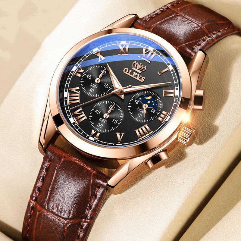 Watch Multi-function Sports Three-eye Six-hand Chronograph