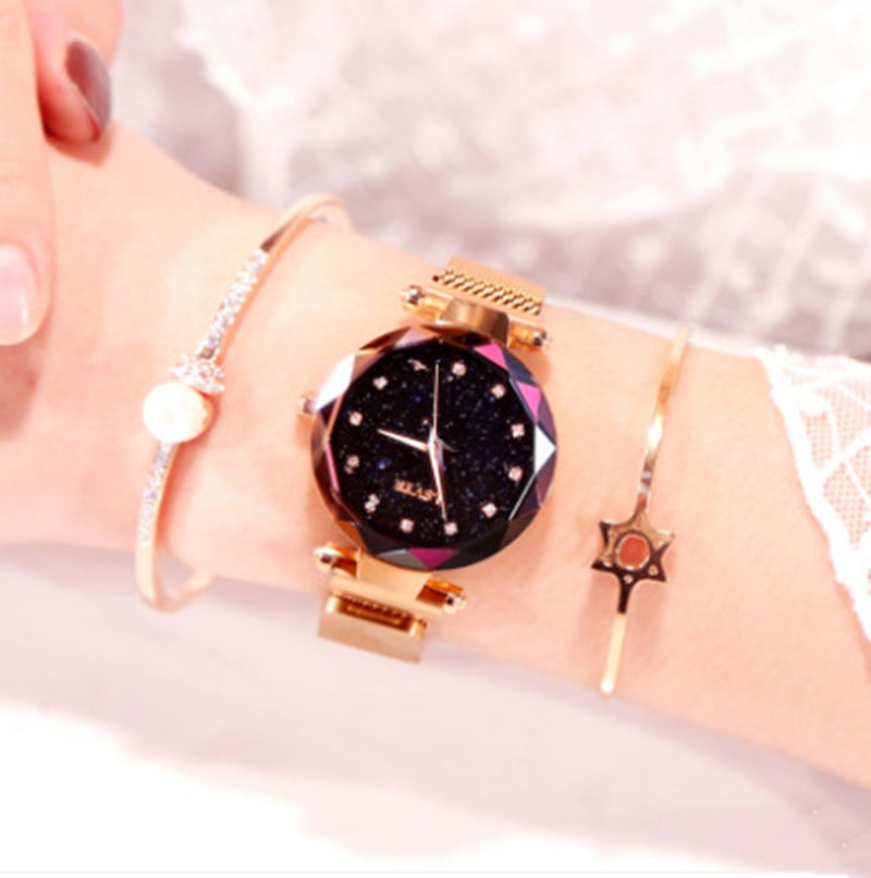 Korean Version of Simple Trend ins Wind Star Watch Ladies Waterproof