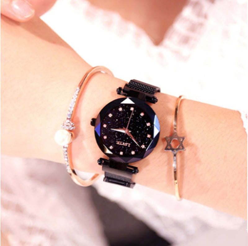 Korean Version of Simple Trend ins Wind Star Watch Ladies Waterproof