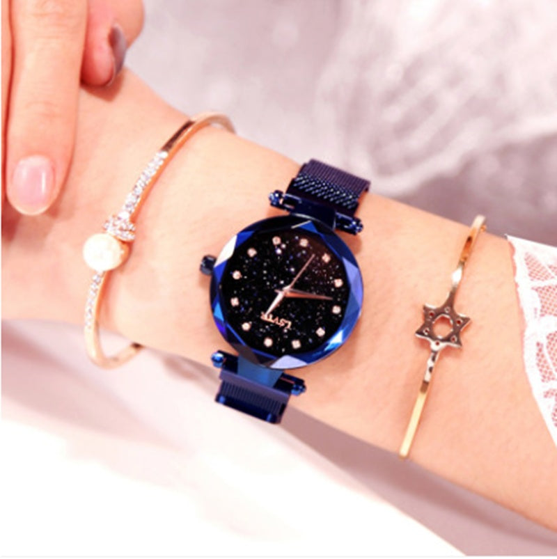 Korean Version of Simple Trend ins Wind Star Watch Ladies Waterproof