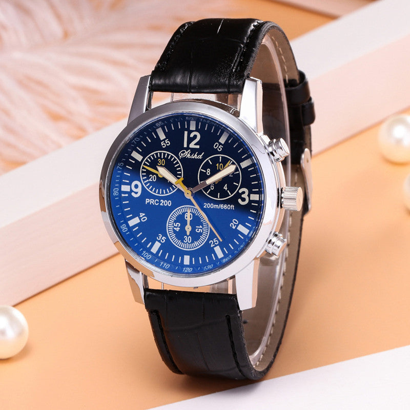 Reloj de hombre con correa de cristal y tres ojos
