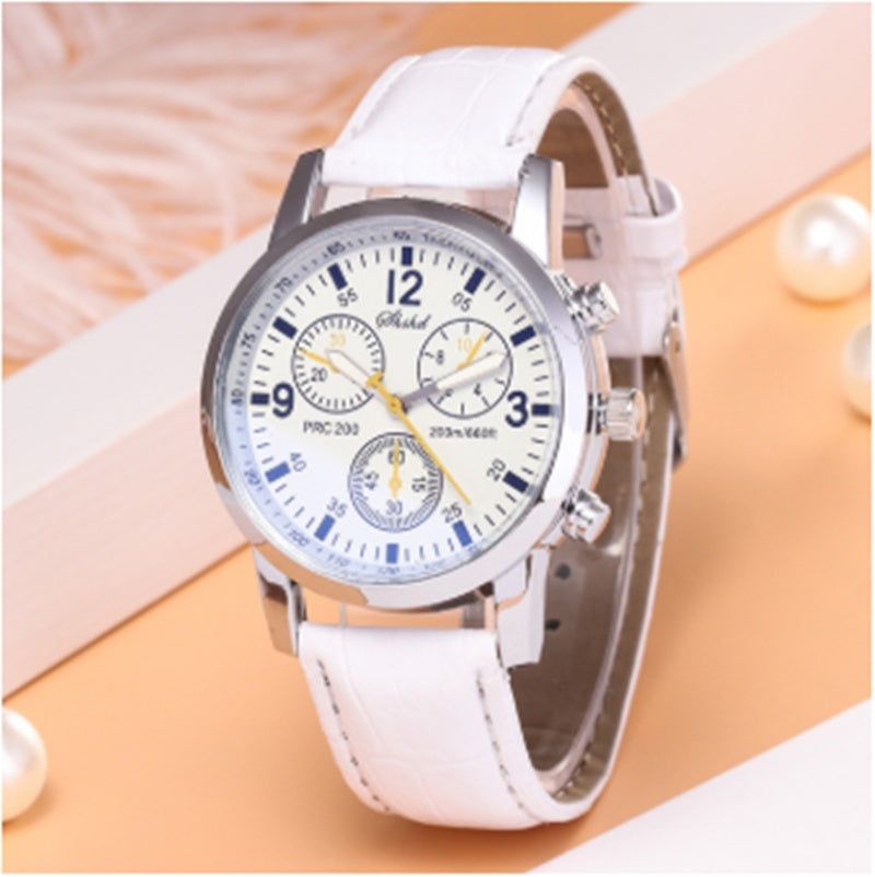 Reloj de hombre con correa de cristal y tres ojos