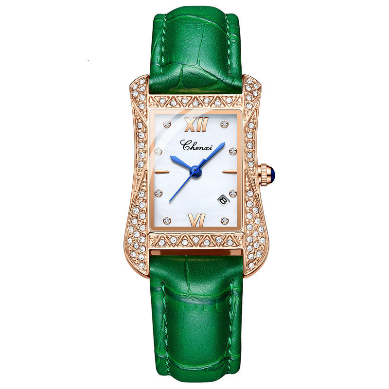 Reloj de pulsera para mujer marca CHENXI con esfera irregular y diamantes