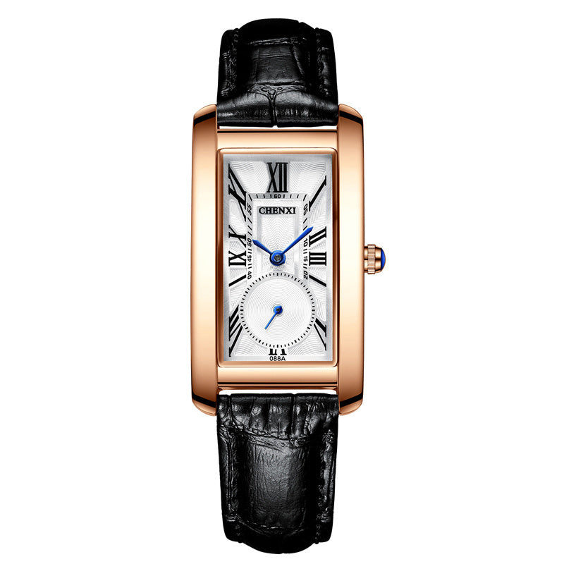 Reloj nuevo de lujo para mujer, reloj rectangular de cuero resistente al agua para mujer