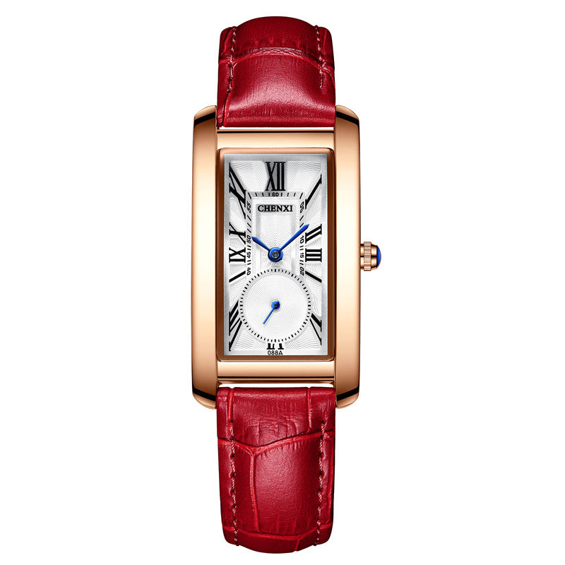 Reloj nuevo de lujo para mujer, reloj rectangular de cuero resistente al agua para mujer