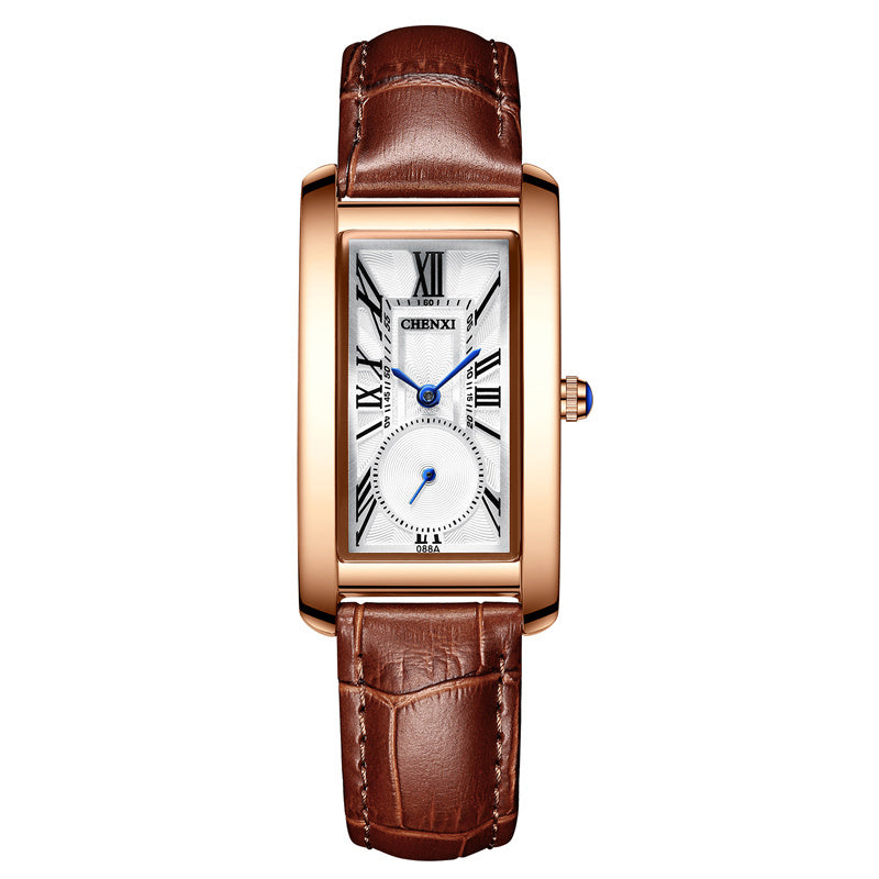 Reloj nuevo de lujo para mujer, reloj rectangular de cuero resistente al agua para mujer