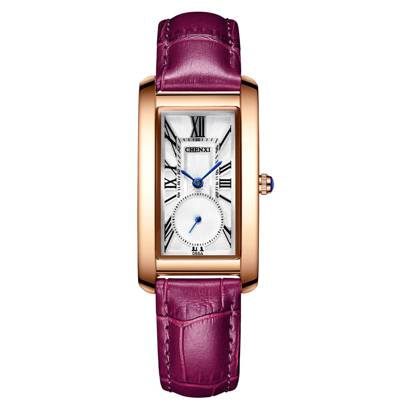 Reloj nuevo de lujo para mujer, reloj rectangular de cuero resistente al agua para mujer