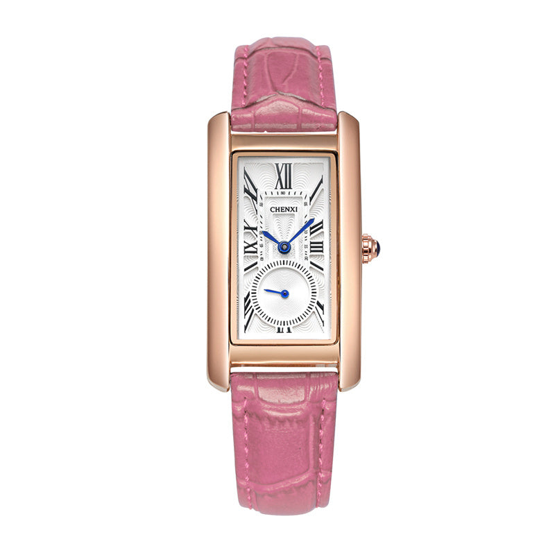 Reloj nuevo de lujo para mujer, reloj rectangular de cuero resistente al agua para mujer