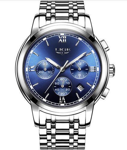 Watch Men's Quartz Watch Stainless Steel Belt Men's Watch Automatic Luminous Waterproof Men's Watch Multifunctional Fashion