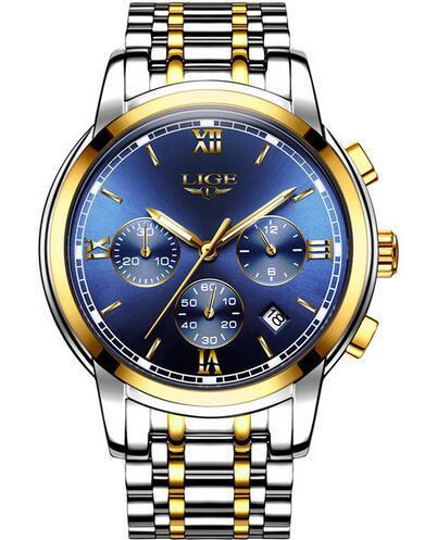 Watch Men's Quartz Watch Stainless Steel Belt Men's Watch Automatic Luminous Waterproof Men's Watch Multifunctional Fashion