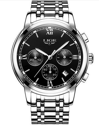 Watch Men's Quartz Watch Stainless Steel Belt Men's Watch Automatic Luminous Waterproof Men's Watch Multifunctional Fashion