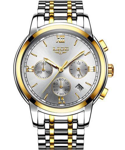 Watch Men's Quartz Watch Stainless Steel Belt Men's Watch Automatic Luminous Waterproof Men's Watch Multifunctional Fashion