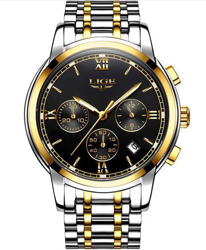 Watch Men's Quartz Watch Stainless Steel Belt Men's Watch Automatic Luminous Waterproof Men's Watch Multifunctional Fashion