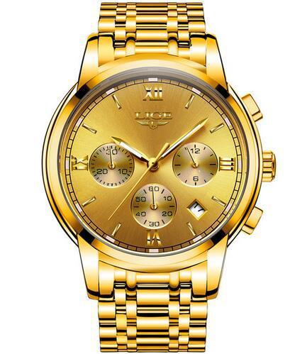 Watch Men's Quartz Watch Stainless Steel Belt Men's Watch Automatic Luminous Waterproof Men's Watch Multifunctional Fashion