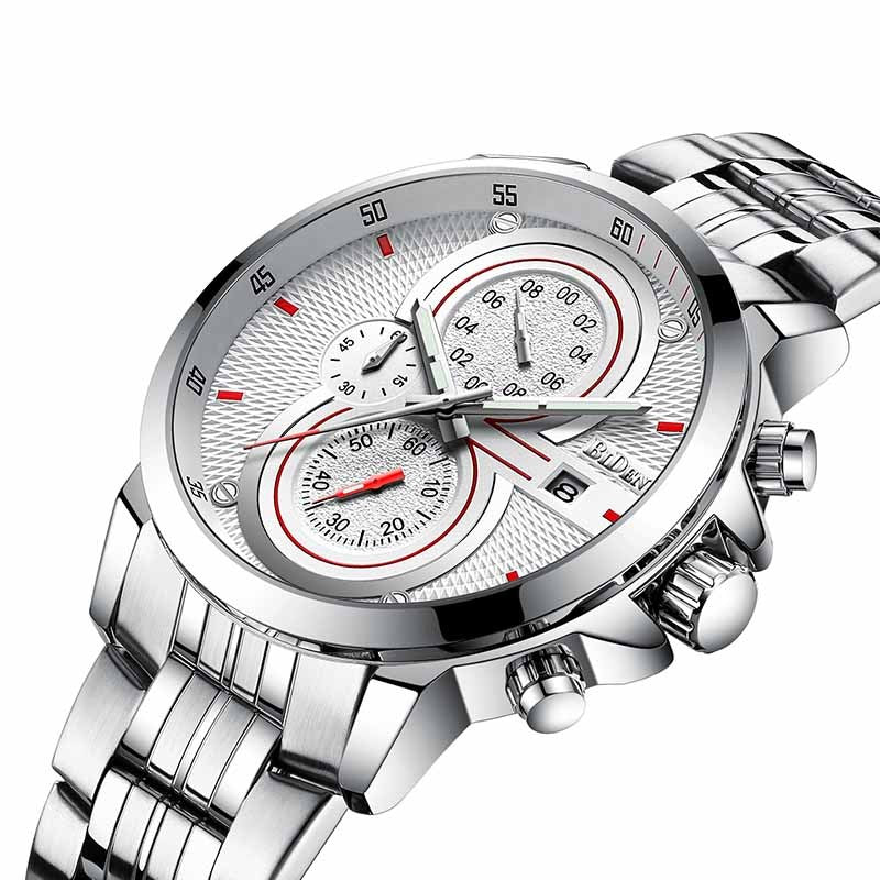 New Men's Business Fashion Stainless Steel Band Quartz Watch