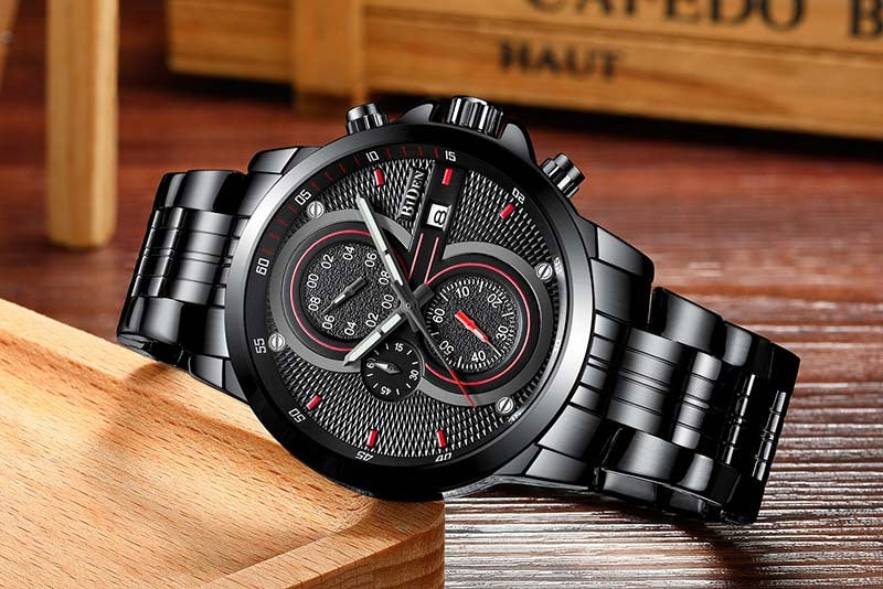 New Men's Business Fashion Stainless Steel Band Quartz Watch