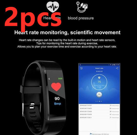 Bluetooth リストバンド付きスマートブレスレット 心拍数モニター ウォッチ アクティビティ フィットネストラッカー