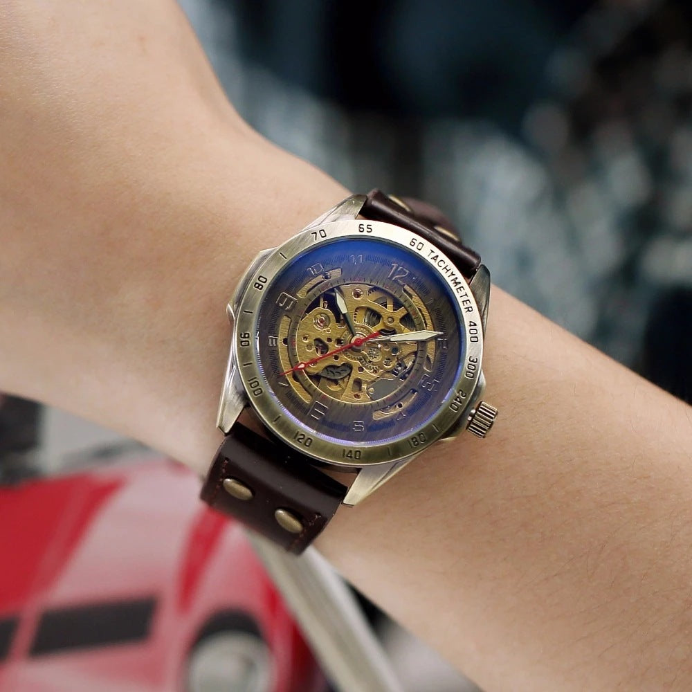 Reloj hueco de la moda de los hombres calientes de la venta del comercio exterior, reloj mecánico automático antiguo