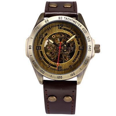 Reloj hueco de la moda de los hombres calientes de la venta del comercio exterior, reloj mecánico automático antiguo
