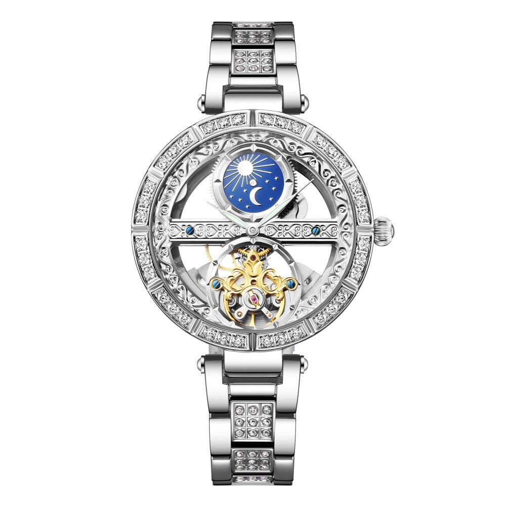 Reloj de marca de lujo para mujer de negocios, hueco y creativo