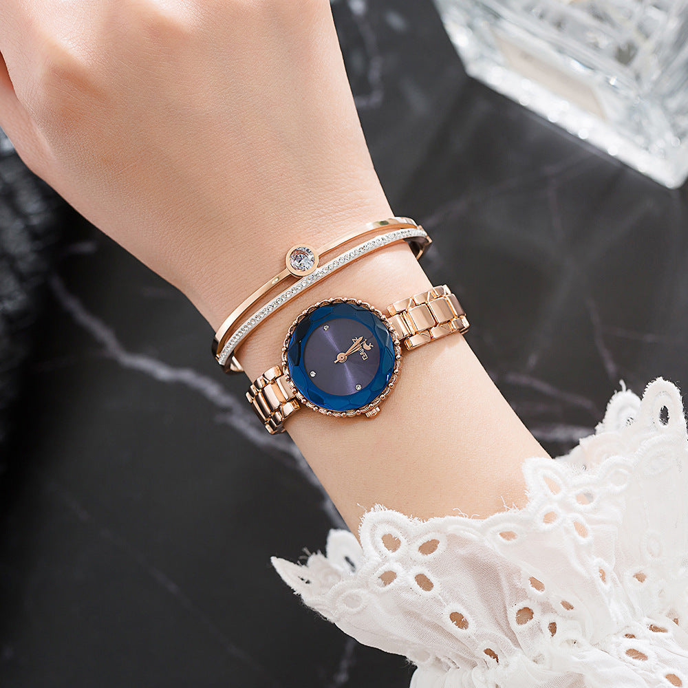 Conjunto de reloj y pulsera de lujo para mujer, regalo para novia