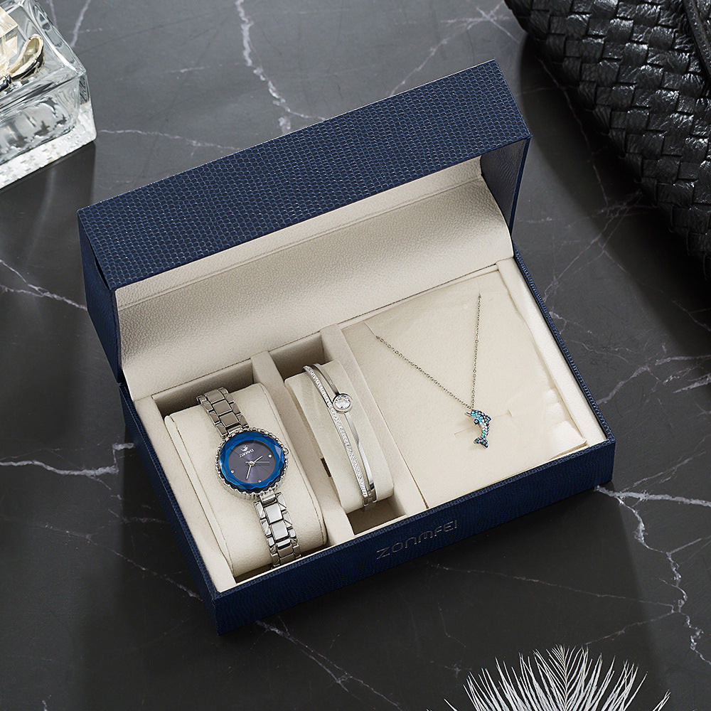 Conjunto de reloj y pulsera de lujo para mujer, regalo para novia
