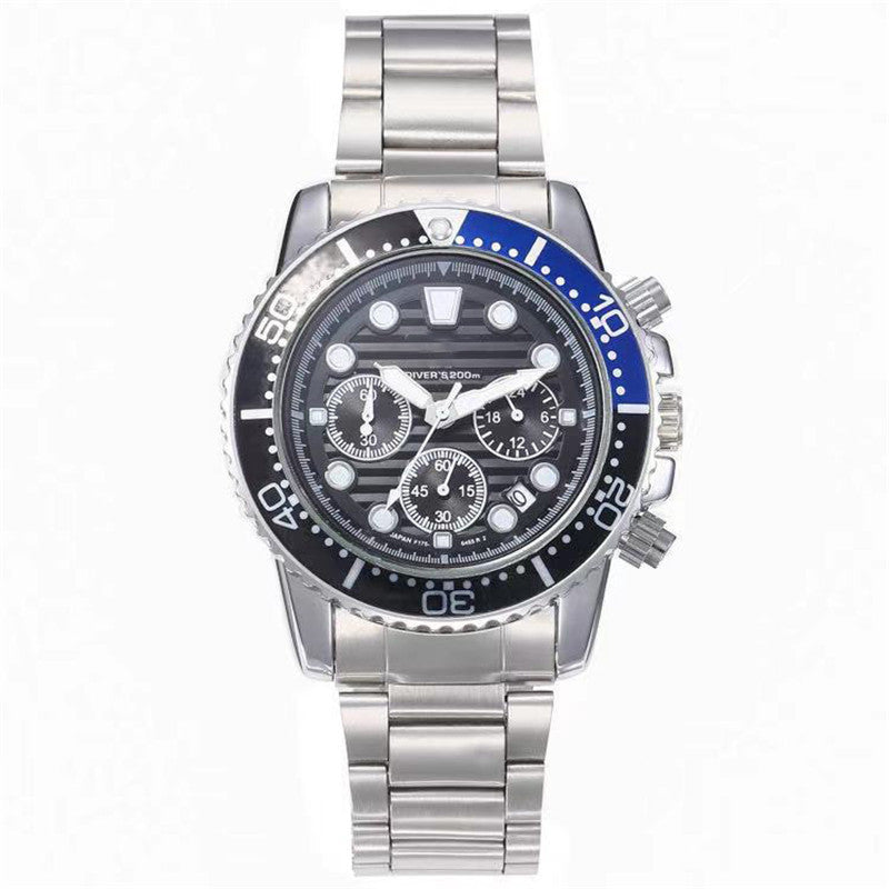 Six-pin Striped Men's Steel Belt Business Tape Casual Quartz Watch