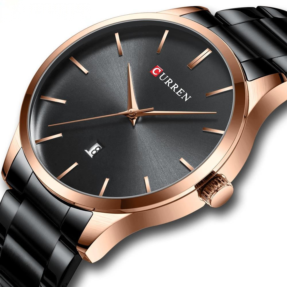 Reloj de cuarzo sencillo con esfera grande para hombre