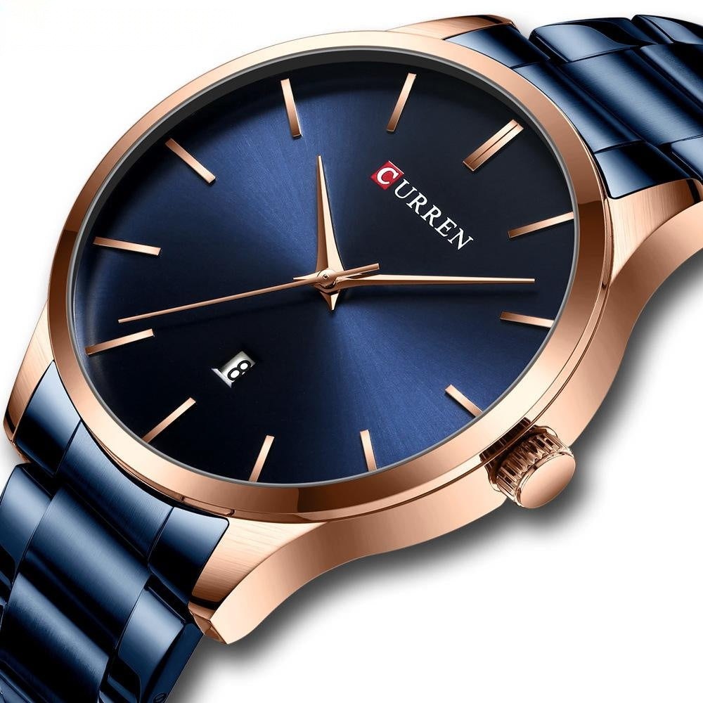 Reloj de cuarzo sencillo con esfera grande para hombre