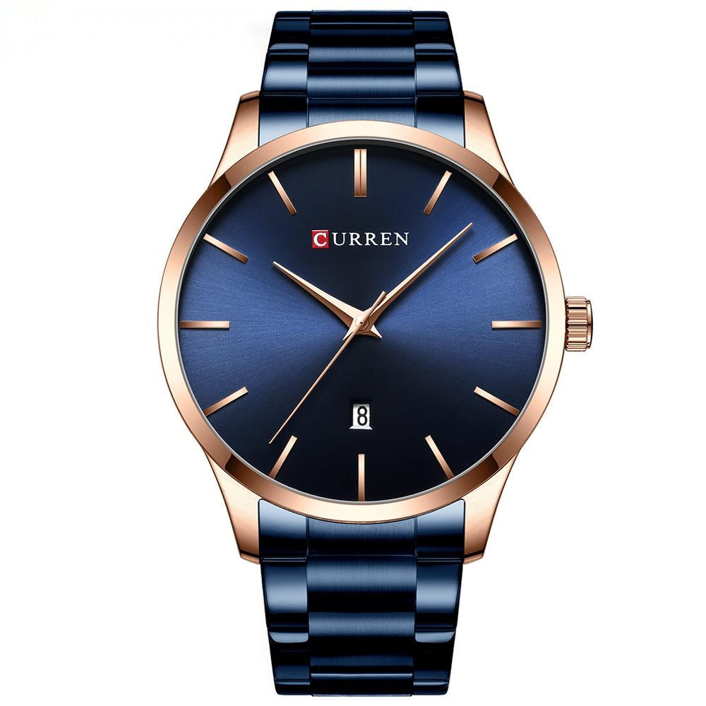 Reloj de cuarzo sencillo con esfera grande para hombre