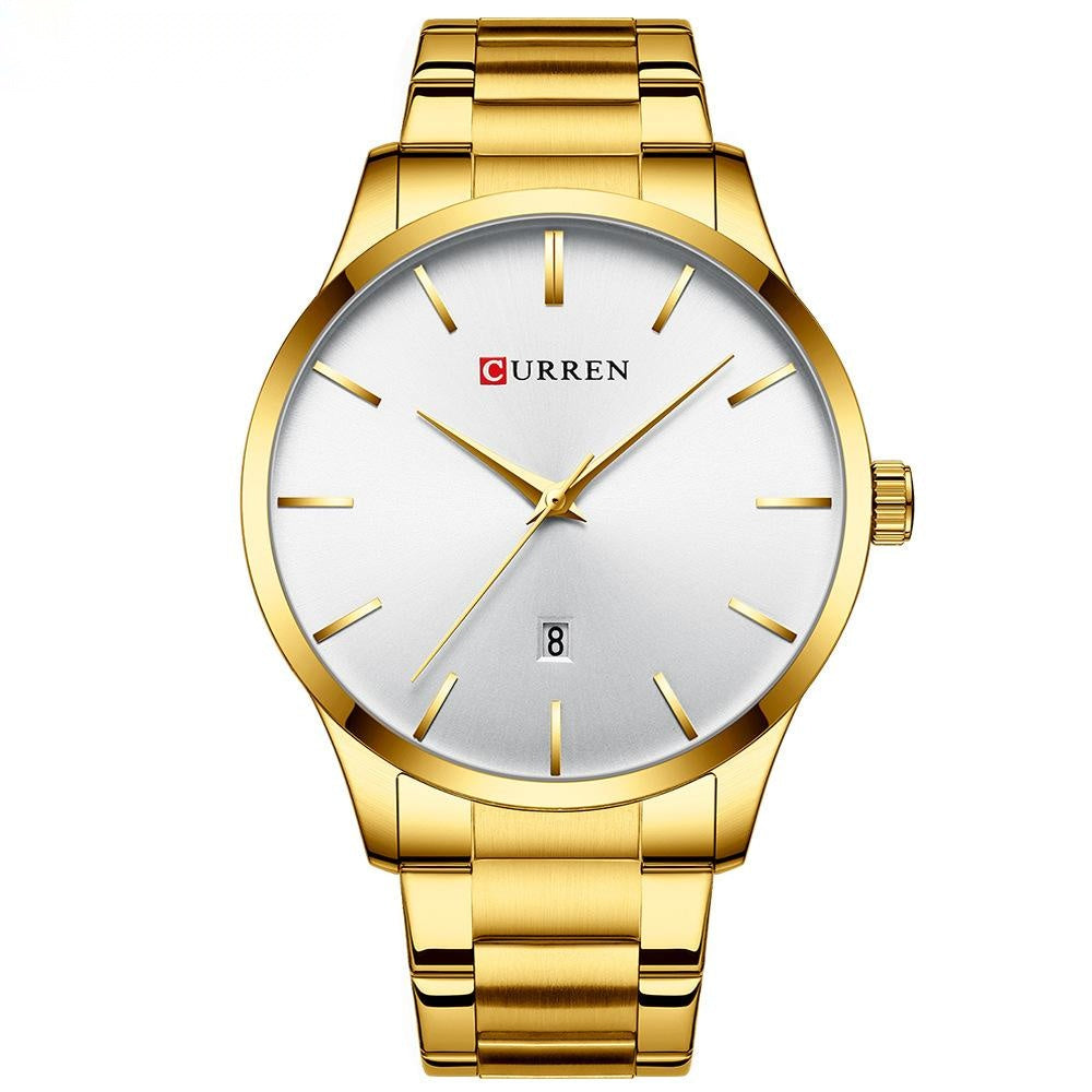 Reloj de cuarzo sencillo con esfera grande para hombre