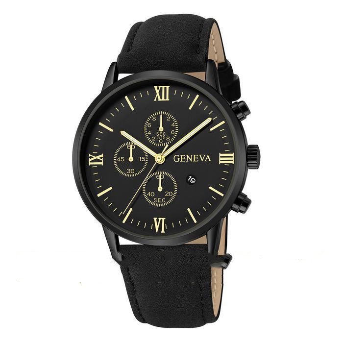 Reloj de cuarzo para hombre, informal, sencillo, con calendario de negocios y correa