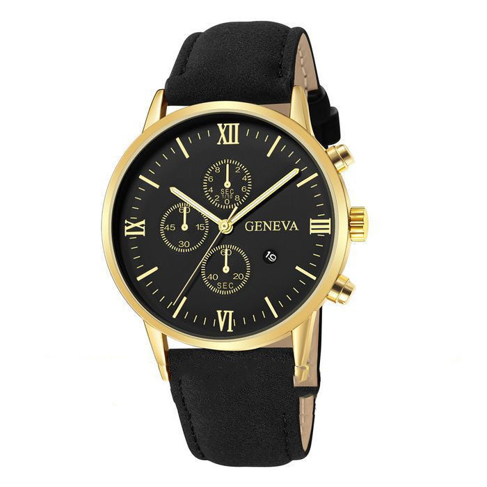 Reloj de cuarzo para hombre, informal, sencillo, con calendario de negocios y correa