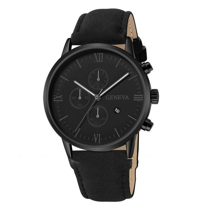 Reloj de cuarzo para hombre, informal, sencillo, con calendario de negocios y correa