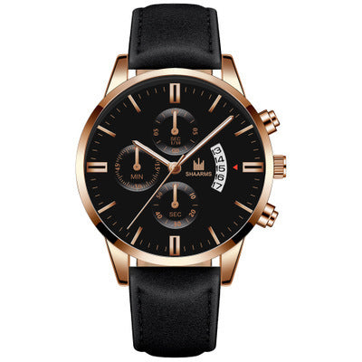 Reloj de cuarzo para hombre, informal, sencillo, con calendario de negocios y correa