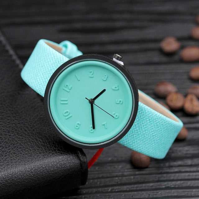 Reloj de moda para mujer Reloj de cuero para mujer Reloj Candy para mujer