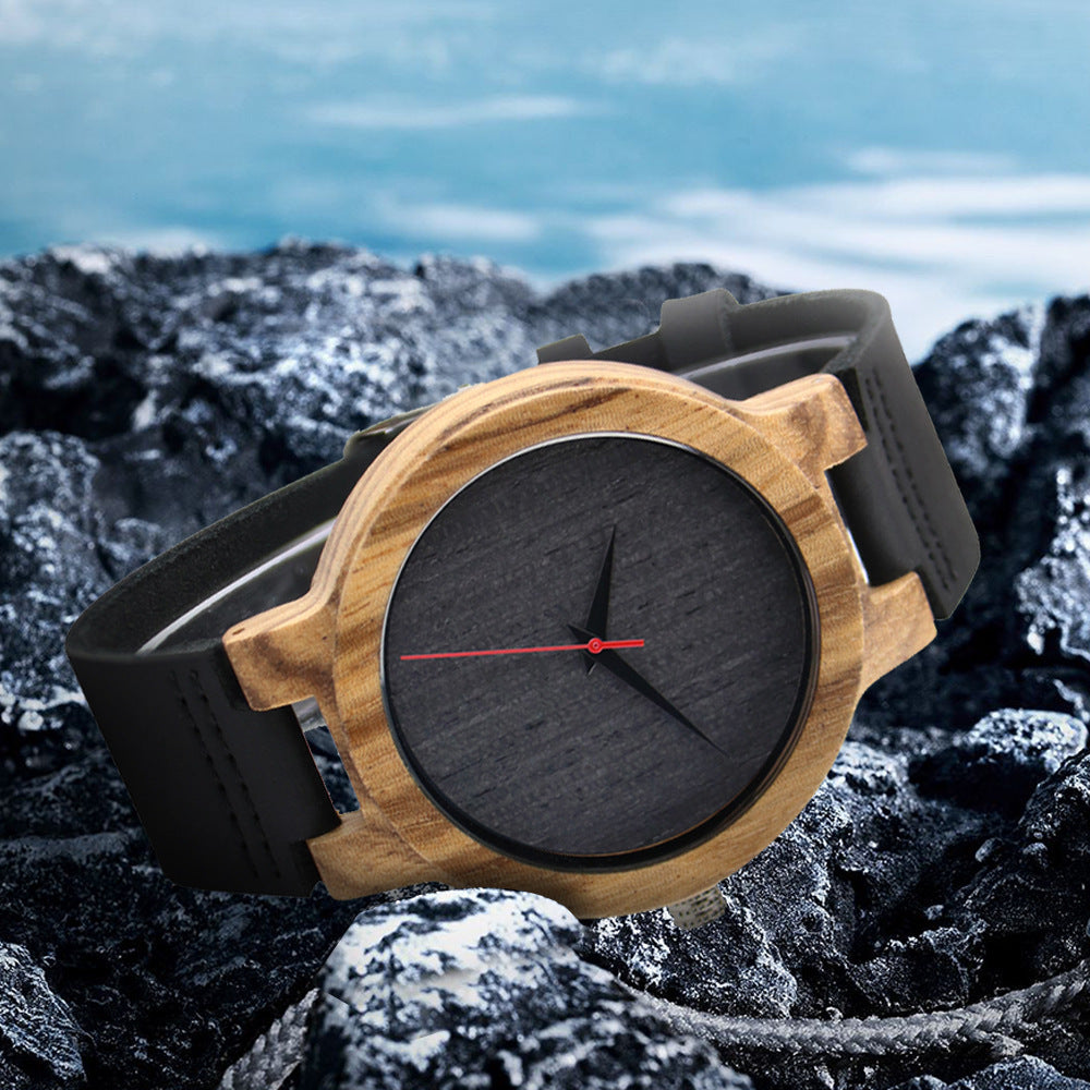 Reloj de madera sencillo e informal para hombre