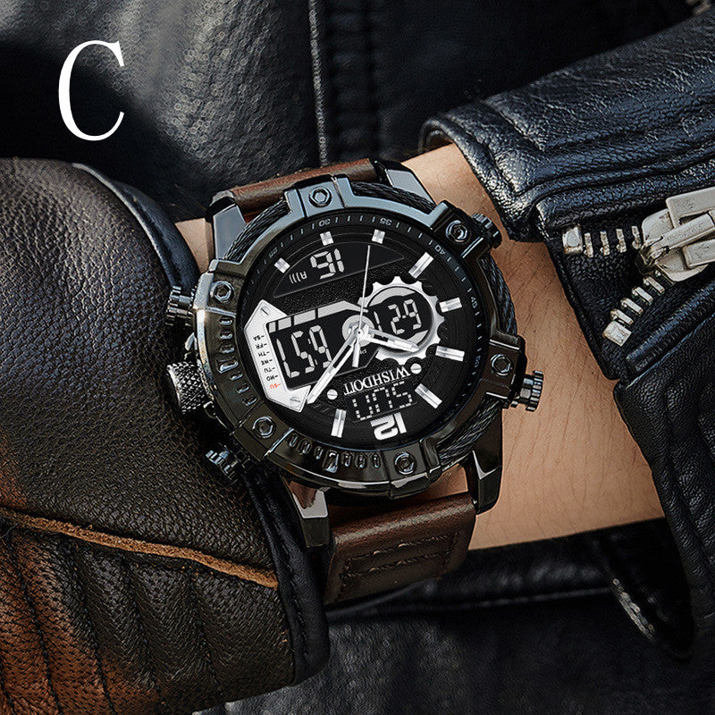 Large Dial Sports Trend Double Display Quartz Watch Waterproof Men's Watch