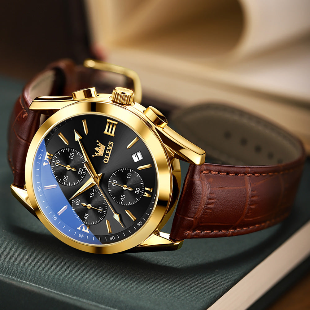Multi-function Three-eye Six-needle Sports Chronograph Men's Watch Men's Watch