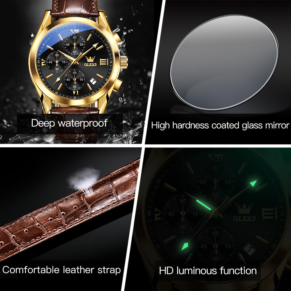 Multi-function Three-eye Six-needle Sports Chronograph Men's Watch Men's Watch