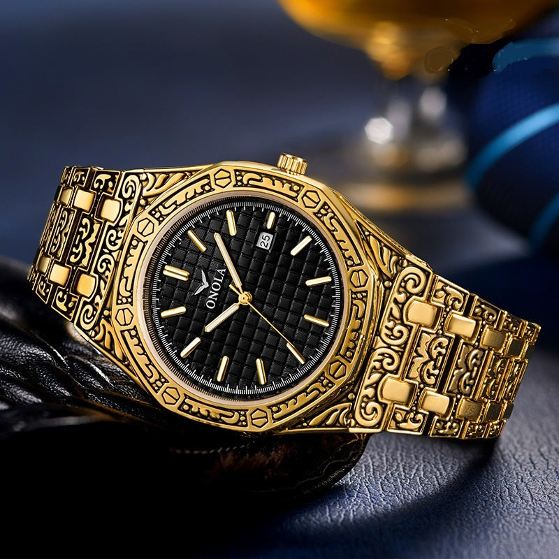 Waterproof steel band watch