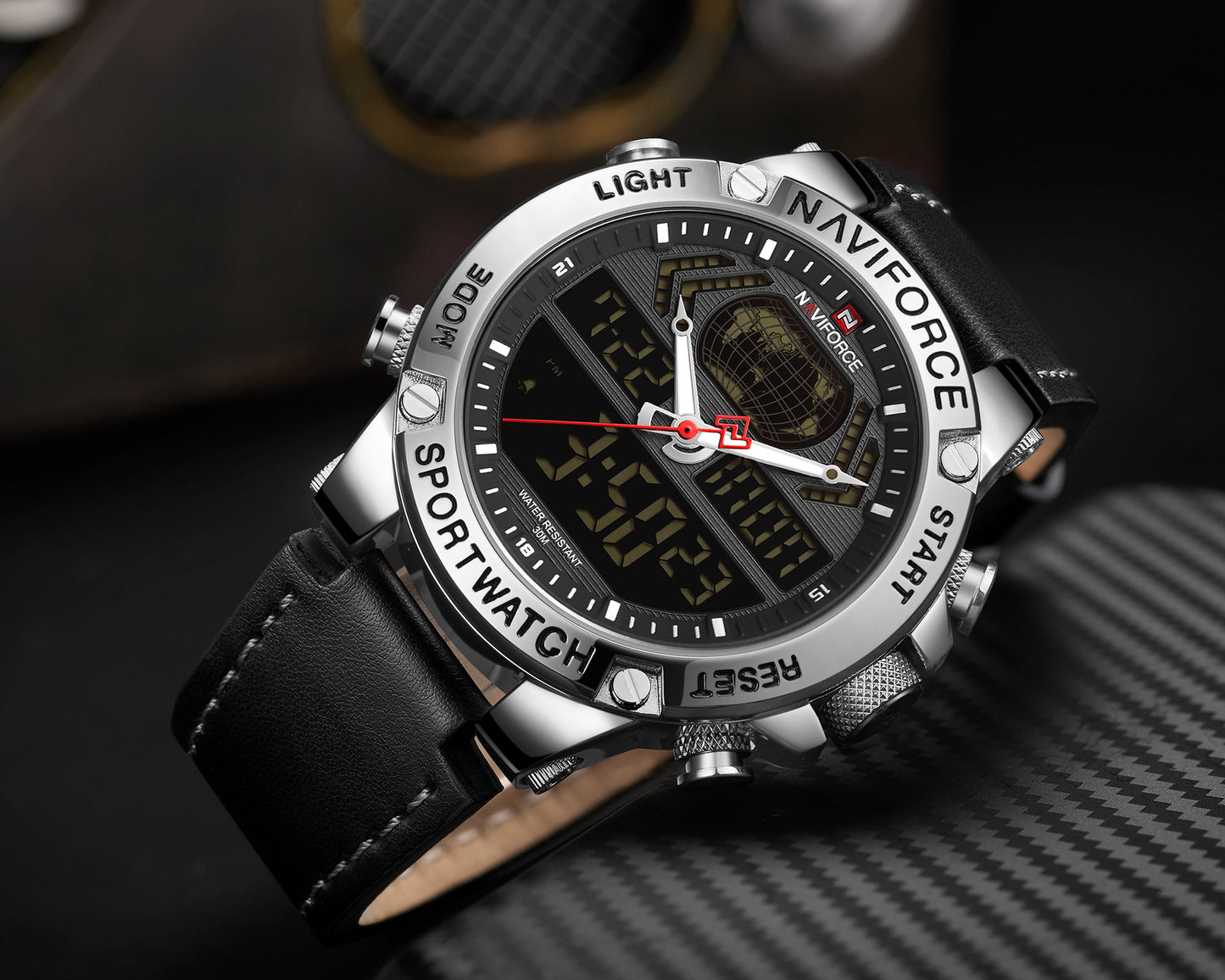 Watch large dial double display electronic quartz